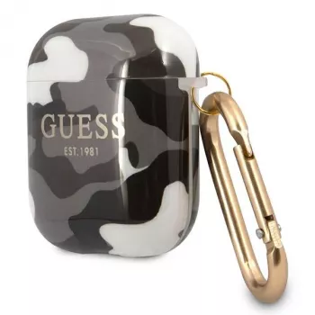 Capa Guess GUA2UCAMG para AirPods 1/2 Preto Coleção Camo
