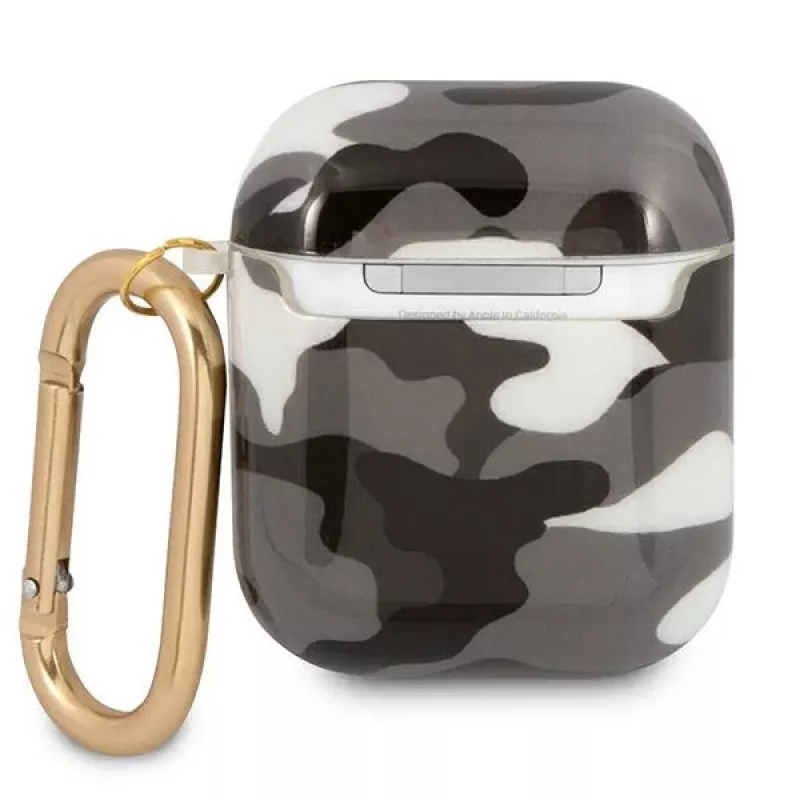 Capa Guess GUA2UCAMG para AirPods 1/2 Preto Coleção Camo
