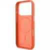 Capa MagSafe Karl Lagerfeld Karl & Choupette Head Pins Saffiano para iPhone 17 Pro Max – Laranja
