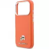 Capa MagSafe Karl Lagerfeld Karl & Choupette Head Pins Saffiano para iPhone 17 Pro Max – Laranja