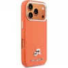 Capa MagSafe Karl Lagerfeld Karl & Choupette Head Pins Saffiano para iPhone 17 Pro Max – Laranja