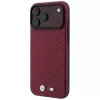 Capa MagSafe BMW M Carbon Metal Logo para iPhone 18 Pro Max / 17 Pro Max - Bordô