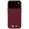 Capa MagSafe BMW M Carbon Metal Logo para iPhone 18 Pro Max / 17 Pro Max - Bordô