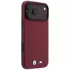 Capa MagSafe BMW M Carbon Metal Logo para iPhone 18 Pro Max / 17 Pro Max - Bordô