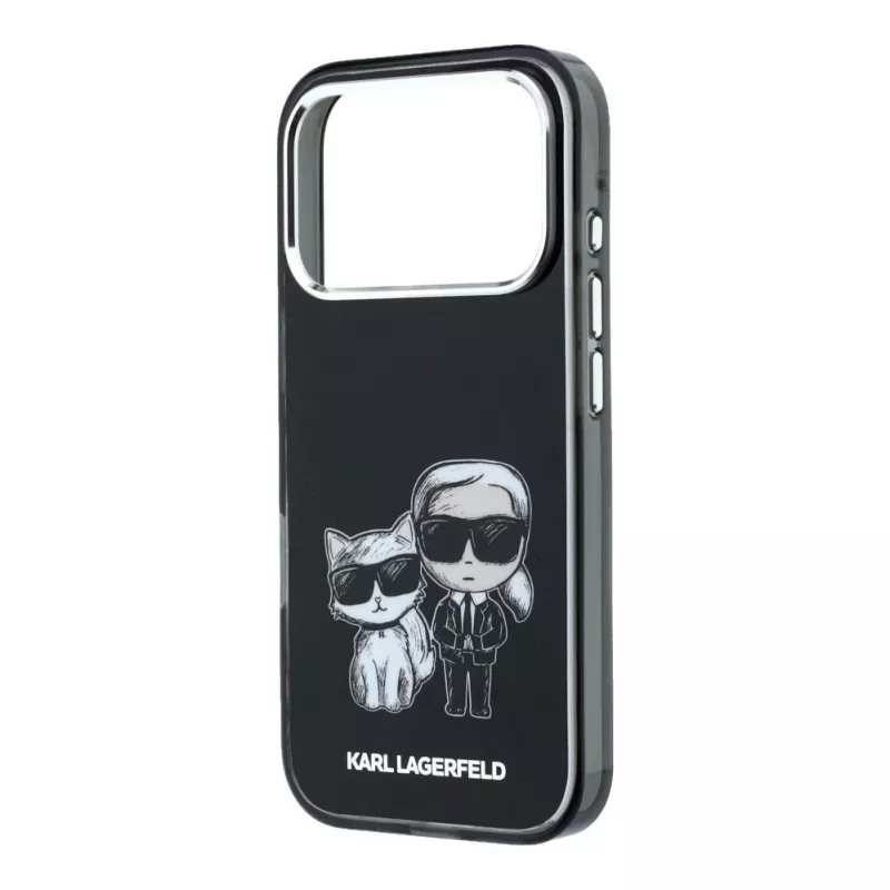 Capa MagSafe Karl Lagerfeld IML Karl & Choupette Bodies Sketch Print para iPhone 18 Pro / 17 Pro - Preto