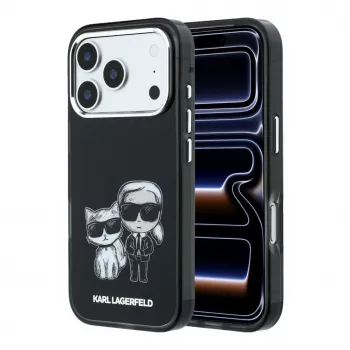 Capa MagSafe Karl Lagerfeld IML Karl & Choupette Bodies Sketch Print para iPhone 18 Pro / 17 Pro - Preto