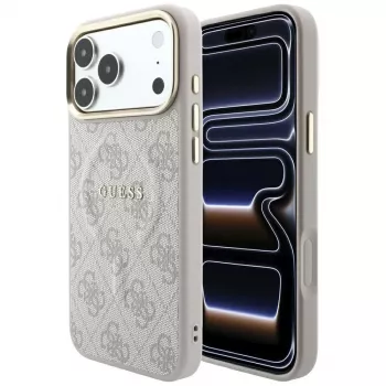 Capa MagSafe GUESS Embossed 4G Classic para iPhone 17 Pro Max / 18 Pro Max - Rosa