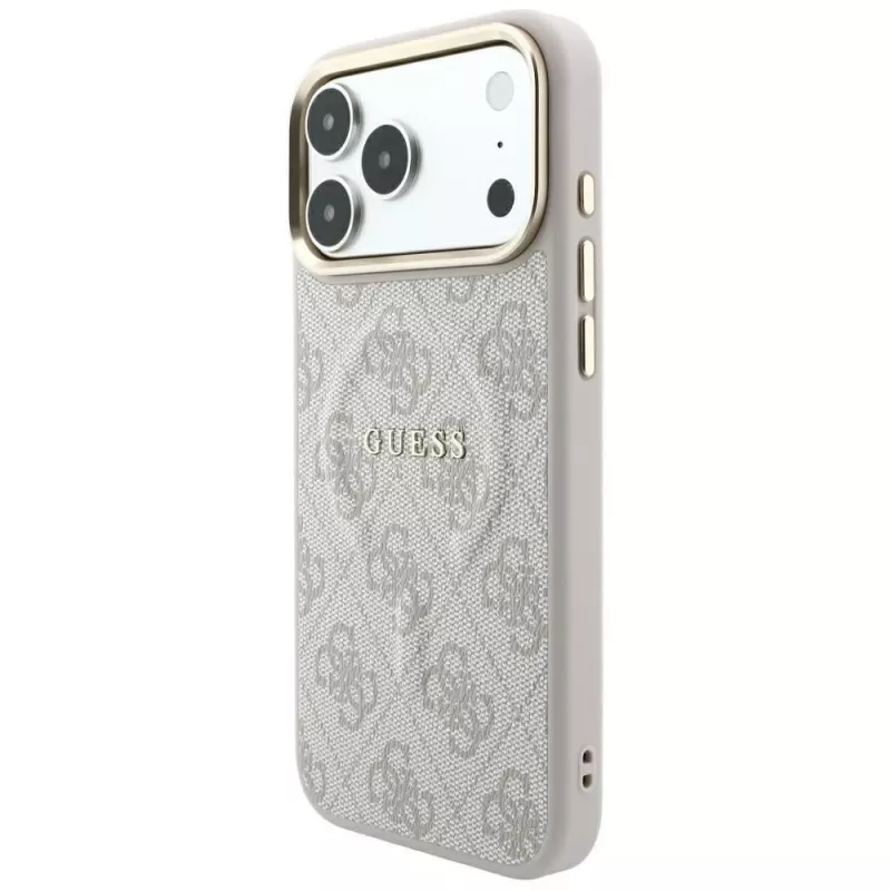 Capa MagSafe GUESS Embossed 4G Classic para iPhone 17 Pro Max / 18 Pro Max - Rosa