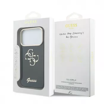 Capa GUESS IML 4G Script Metal para iPhone 18 Pro Max / 17 Pro Max - Preto