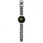 Pulseira universal em silicone Hello Kitty para smartwatches HKUWMSDIESK Heads & Stripes Preto 20mm