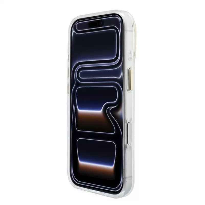 Capa MagSafe GUESS IML 4G Script Metal para iPhone 18 Pro / 17 Pro, Branco