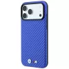 Capa MagSafe BMW M Carbon Metal Logo para iPhone 18 Pro / 17 Pro - Azul