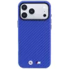 Capa MagSafe BMW M Carbon Metal Logo para iPhone 18 Pro / 17 Pro - Azul