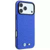 Capa MagSafe BMW M Carbon Metal Logo para iPhone 18 Pro / 17 Pro - Azul