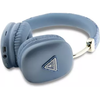Auscultadores Bluetooth 5.3 circumaurais sem fios GUESS 4G Triangle Logo Azul