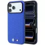 Capa MagSafe BMW M Carbon Metal Logo para iPhone 18 Pro Max / 17 Pro Max - Azul