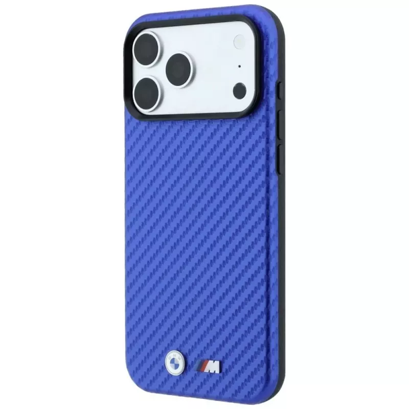 Capa MagSafe BMW M Carbon Metal Logo para iPhone 18 Pro Max / 17 Pro Max - Azul
