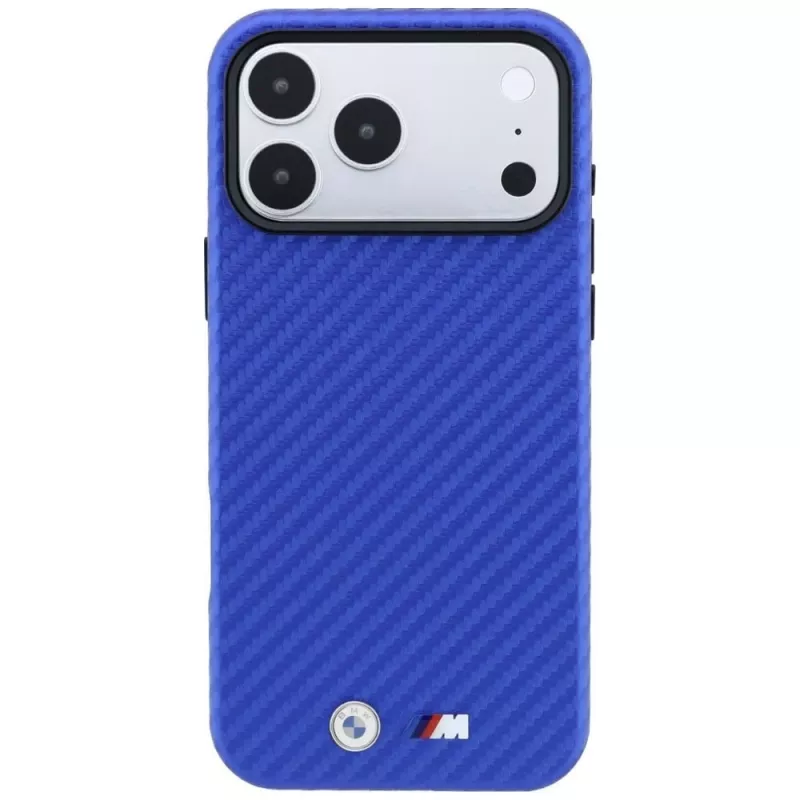 Capa MagSafe BMW M Carbon Metal Logo para iPhone 18 Pro Max / 17 Pro Max - Azul