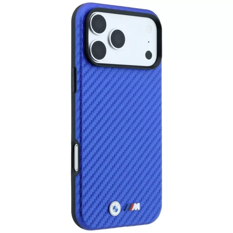 Capa MagSafe BMW M Carbon Metal Logo para iPhone 18 Pro Max / 17 Pro Max - Azul