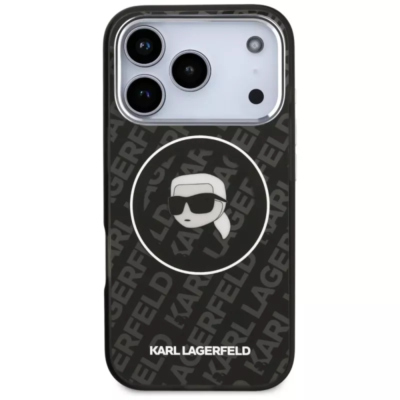 Capa MagSafe Karl Lagerfeld IML Karl Head Logo para iPhone 17 Pro - Preto