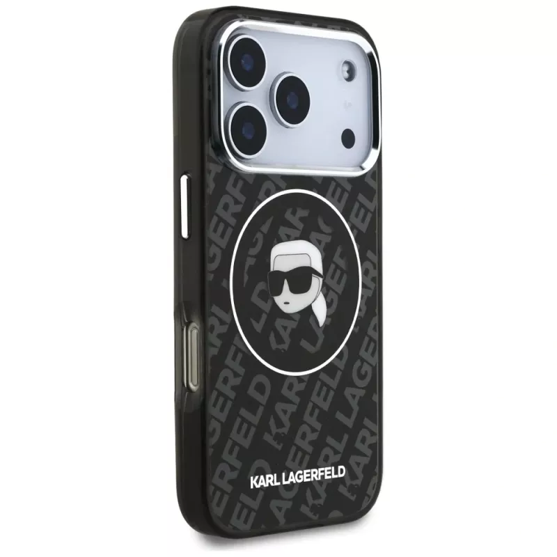 Capa MagSafe Karl Lagerfeld IML Karl Head Logo para iPhone 17 Pro - Preto