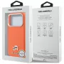 Capa MagSafe Karl Lagerfeld Karl & Choupette Head Pins Saffiano para iPhone 17 Pro - Laranja