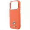 Capa MagSafe Karl Lagerfeld Karl & Choupette Head Pins Saffiano para iPhone 17 Pro - Laranja