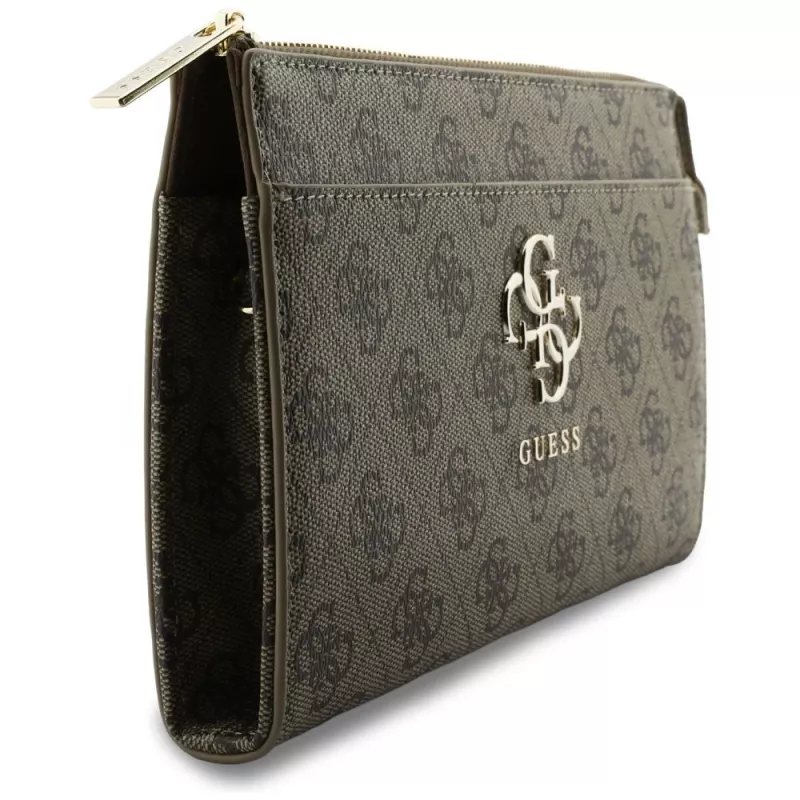 Bolsa para telemóvel Guess Phone Pouch 4G Big Logo - mala crossbody castanha com compartimentos para cartões