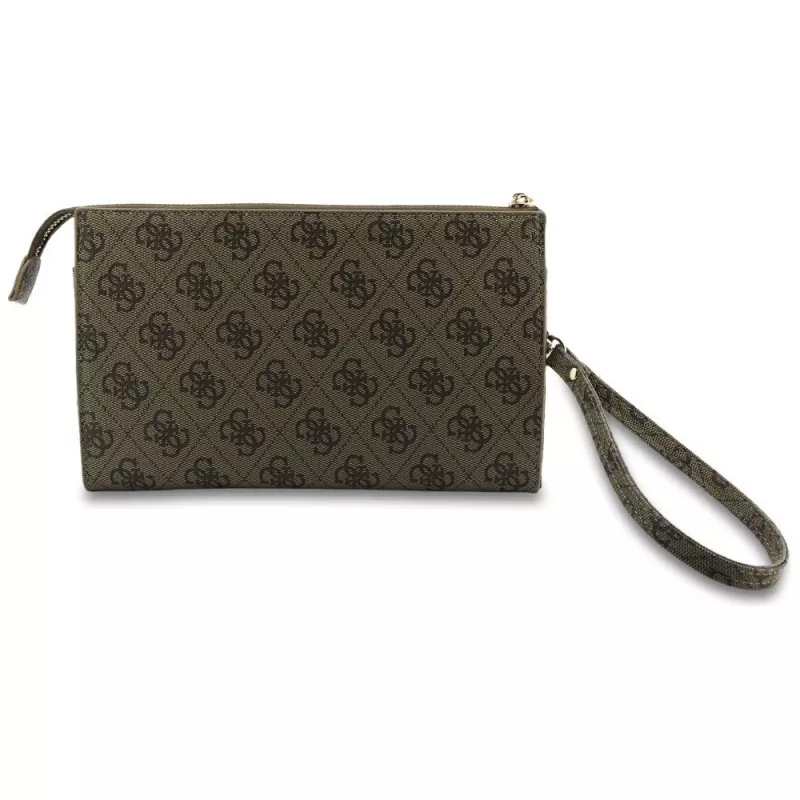 Bolsa para telemóvel Guess Phone Pouch 4G Big Logo - mala crossbody castanha com compartimentos para cartões
