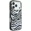 Capa MagSafe Karl Lagerfeld IML Signature Zebra Glitter para iPhone 18 Pro Max / 17 Pro Max - Dourado
