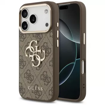 Capa para telemóvel GUESS 4G Big Logo Classic para iPhone 17 Pro Max / 18 Pro Max - Castanho & Dourado