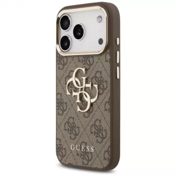 Capa para telemóvel GUESS 4G Big Logo Classic para iPhone 17 Pro Max / 18 Pro Max - Castanho & Dourado
