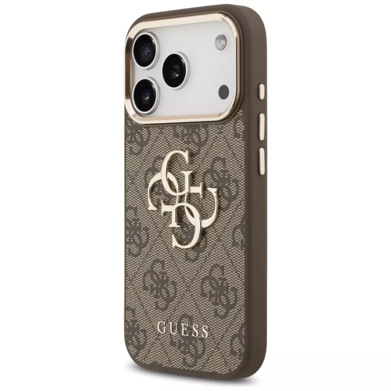 Capa para telemóvel GUESS 4G Big Logo Classic para iPhone 17 Pro Max / 18 Pro Max - Castanho & Dourado