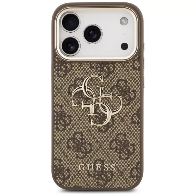 Capa para telemóvel GUESS 4G Big Logo Classic para iPhone 17 Pro Max / 18 Pro Max - Castanho & Dourado