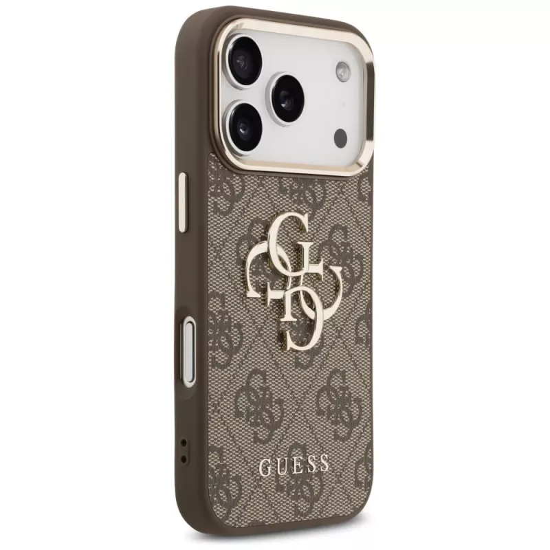 Capa para telemóvel GUESS 4G Big Logo Classic para iPhone 17 Pro Max / 18 Pro Max - Castanho & Dourado