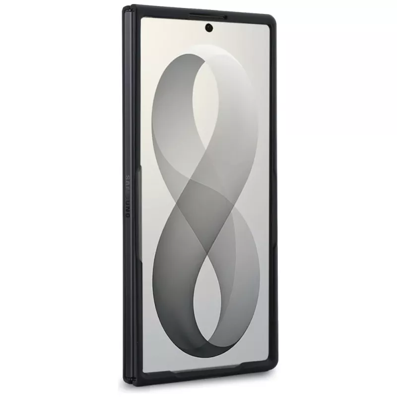 Capa MagSafe BMW M Leder perforiert com faixa tricolor e logótipos metálicos para Samsung Galaxy Z Fold8 Ultra – Preto