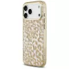 Capa MagSafe GUESS IML Leopard Glitter Triangle Logo para iPhone 18 Pro / 17 Pro, Castanho