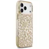 Capa MagSafe GUESS IML Leopard Glitter Triangle Logo para iPhone 18 Pro / 17 Pro, Castanho