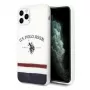 Capa U.S. Polo Assn. USHCN58PCSTRB Tricolor Pattern Collection para iPhone 11 Pro, Branco
