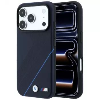 Capa MagSafe BMW M Tire Track Blue Line para iPhone 18 Pro Max / 17 Pro Max - Azul-marinho