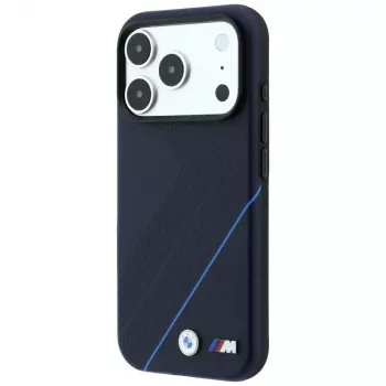 Capa MagSafe BMW M Tire Track Blue Line para iPhone 18 Pro Max / 17 Pro Max - Azul-marinho