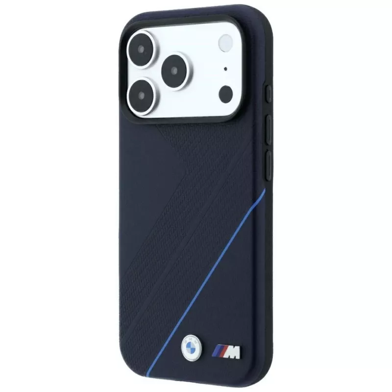 Capa MagSafe BMW M Tire Track Blue Line para iPhone 18 Pro Max / 17 Pro Max - Azul-marinho
