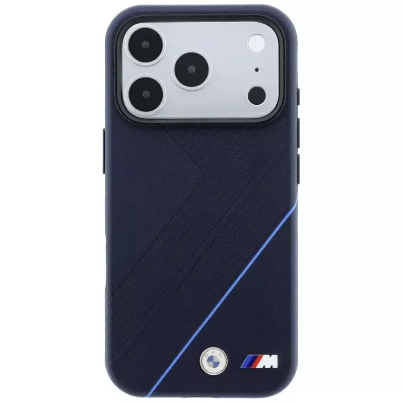 Capa MagSafe BMW M Tire Track Blue Line para iPhone 18 Pro Max / 17 Pro Max - Azul-marinho