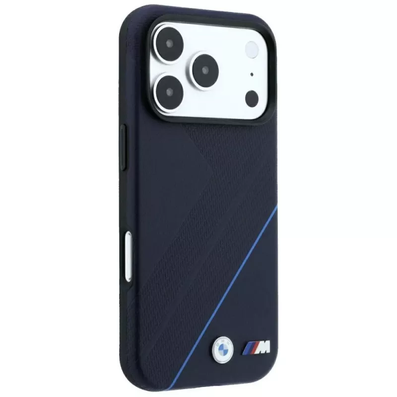 Capa MagSafe BMW M Tire Track Blue Line para iPhone 18 Pro Max / 17 Pro Max - Azul-marinho