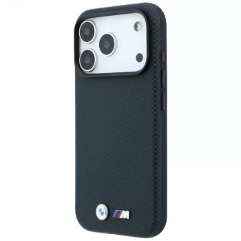 Capa MagSafe BMW M Quadrille Kevlar Metall-Logo para iPhone 18 Pro / 17 Pro - Azul-marinho