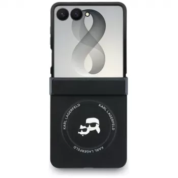 Capa MagSafe Karl Lagerfeld Karl & Choupette Pins para Samsung Galaxy Z Flip8 - Preto