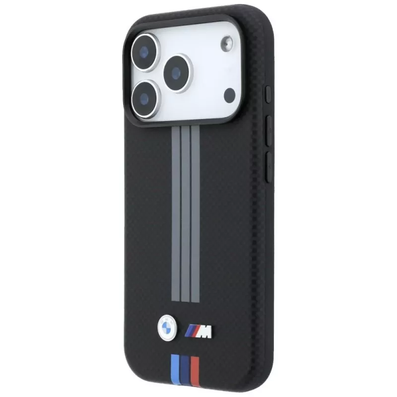Capa MagSafe BMW M Quadrille Kevlar Anthrazit & Trikolore Drucklinien para iPhone 18 Pro / 17 Pro