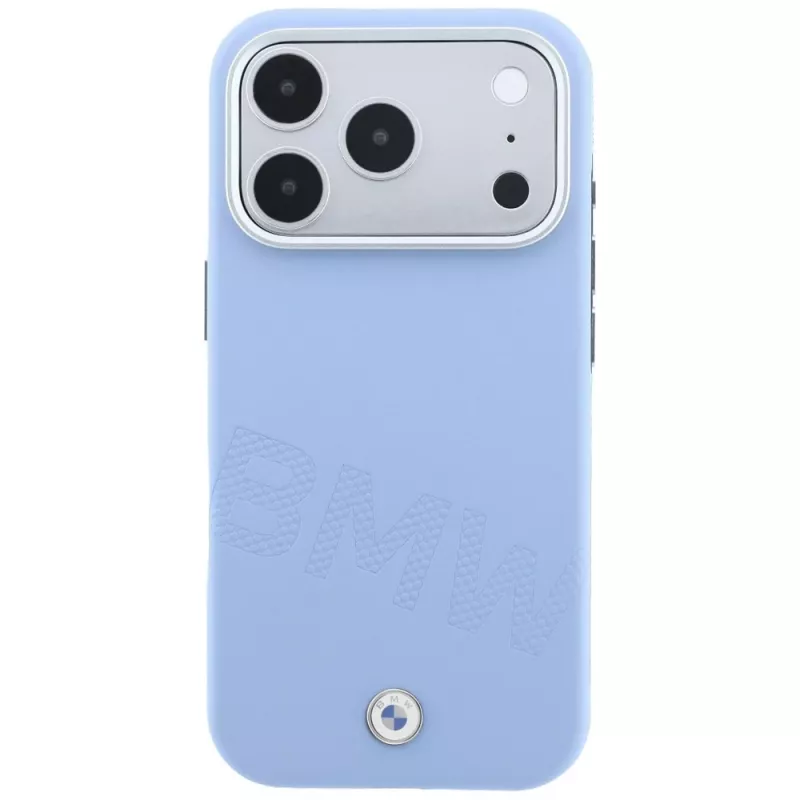 Capa MagSafe BMW Signature Inclined Deboss Letters para iPhone 18 Pro / 17 Pro - Azul