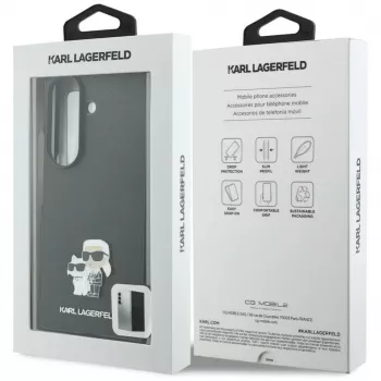 Capa Karl Lagerfeld Saffiano Karl & Choupette Pin para Samsung Galaxy Z Fold 8 Ultra - Preto