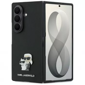 Capa Karl Lagerfeld Saffiano Karl & Choupette Pin para Samsung Galaxy Z Fold 8 Ultra - Preto